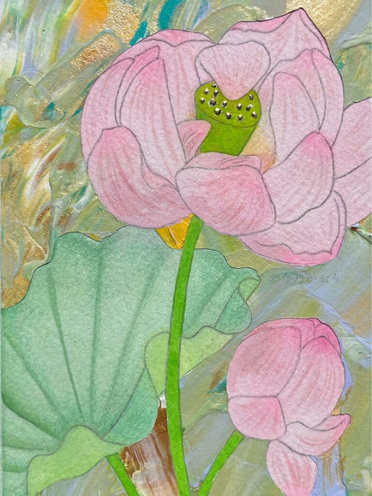 アート作品「蓮〜拈華微笑の光〜」完成画像