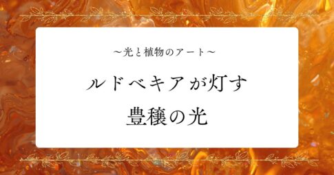 アート記事光と植物のアート｜ルドベキアが灯す、豊穣の光』のアイキャッチ